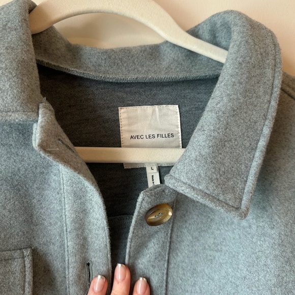 Blue grey Button-Up Jacket - Picture 2 of 4